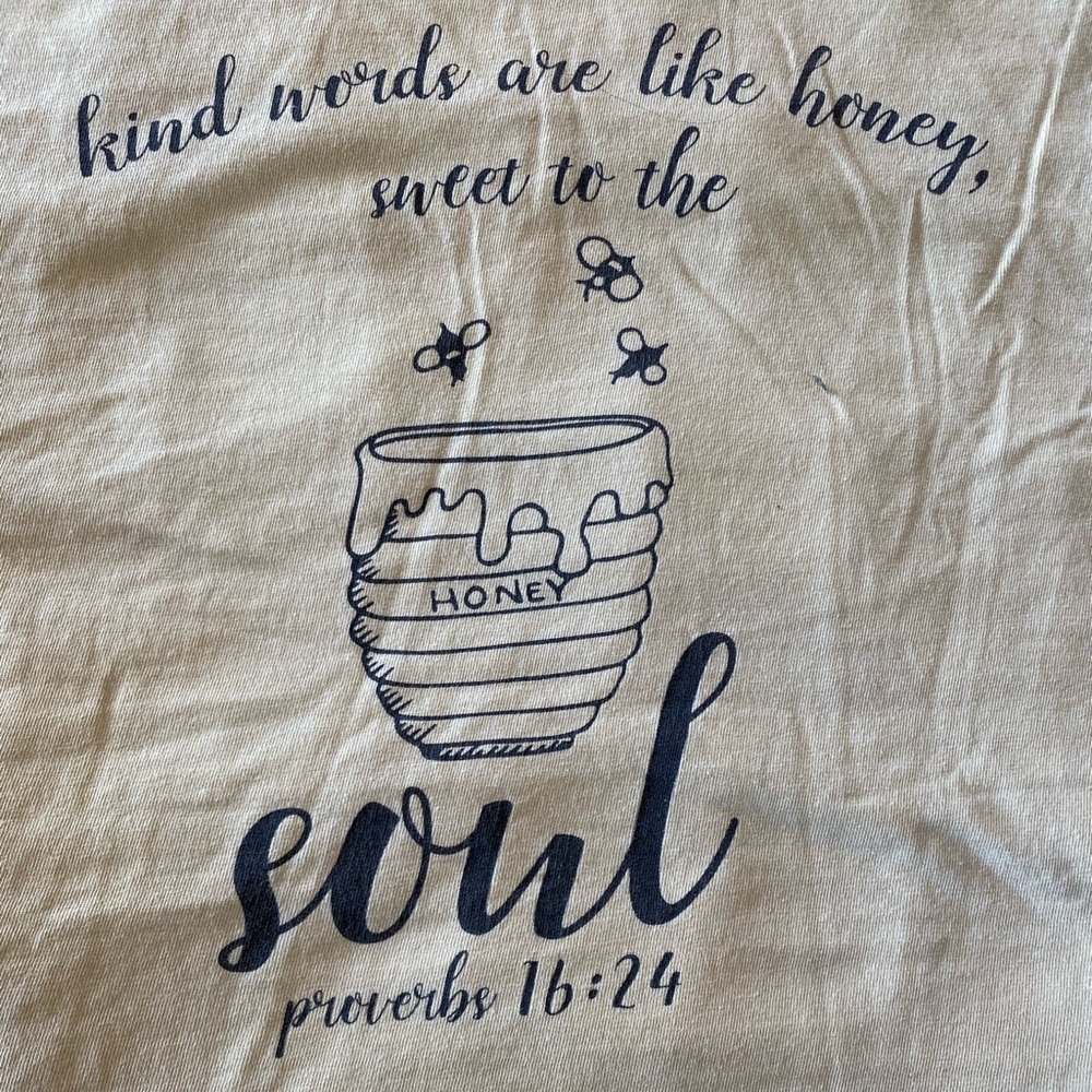 Cute yellow bees tshirt with Bible verse on back